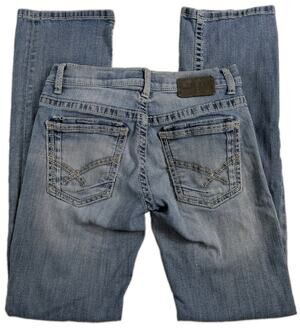 BKE Aiden Boot Stretch Buckle Jeans Womens 29L 29x32.5 Blue Medium Wash Denim